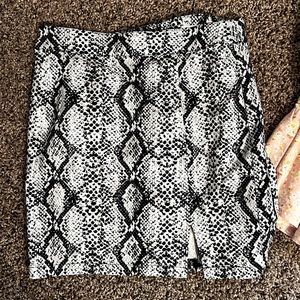 Snake print mini skirt